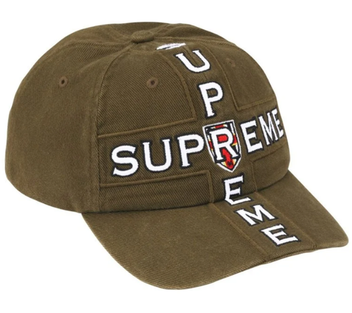 Boné Supreme FW26 "Cross 6-Panel" Verde