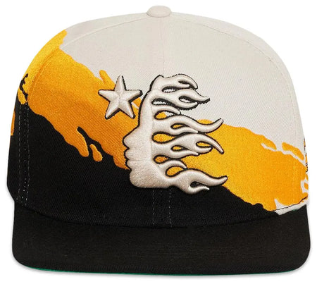 Boné Hellstar Paintbrush Snapback Hat Preto/Branco/Amarelo