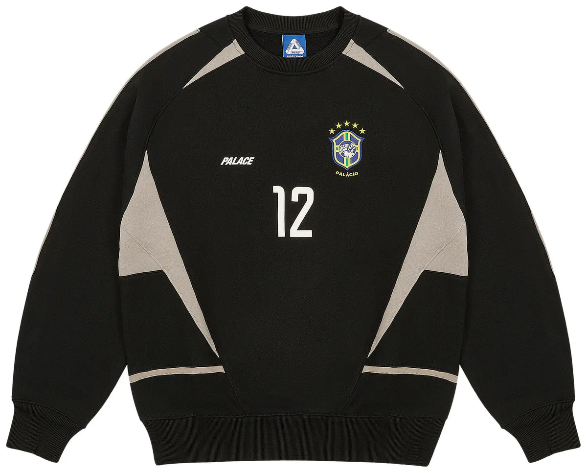 Moletom Palace Crewneck "Pro Team 02" Preto
