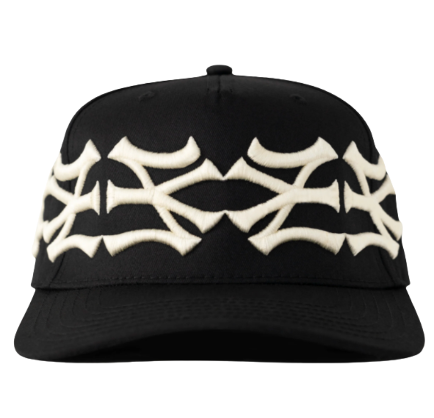 Boné Oma Design "NY NY Crown" Preto/Creme