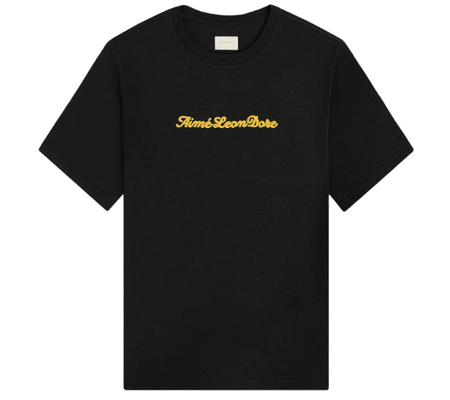 Camiseta Aimé Leon Dore "Puff Print Slub Logo Jet Set" Preto