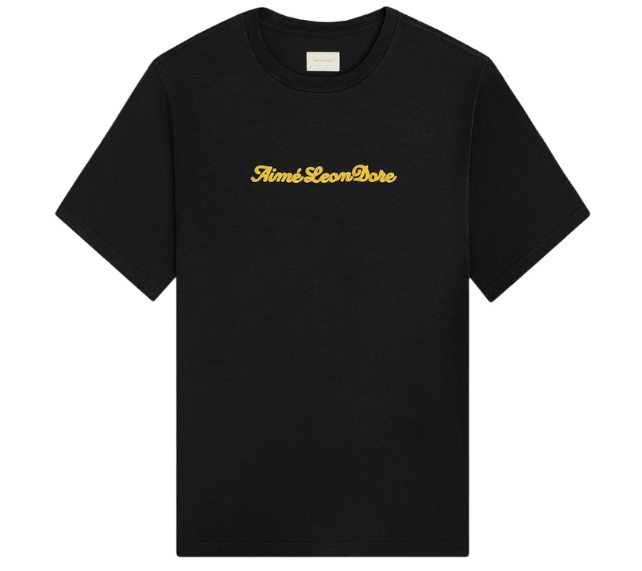 Camiseta Aimé Leon Dore "Puff Print Slub Logo Jet Set" Preto