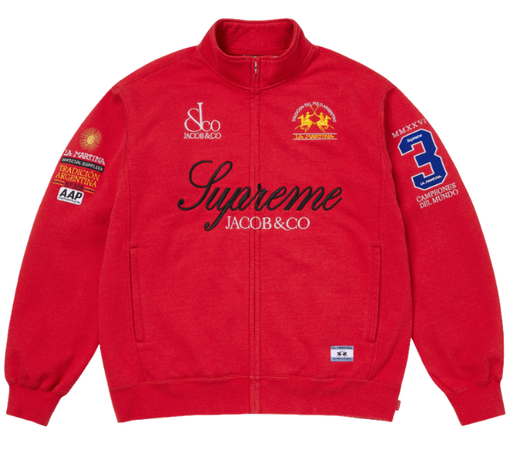 Moletom Supreme x La Martina x Jacob & Co "Zip Up" Vermelho