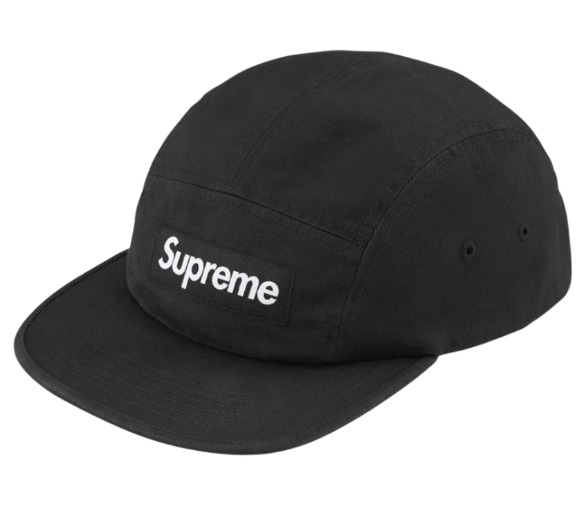 Boné Supreme SS26 "Washed Chino Twill" Preto