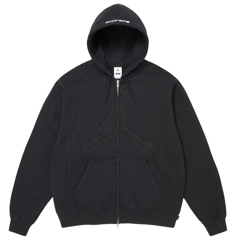 Moletom Supreme x Air Jordan SS26 "Zip Up" Preto