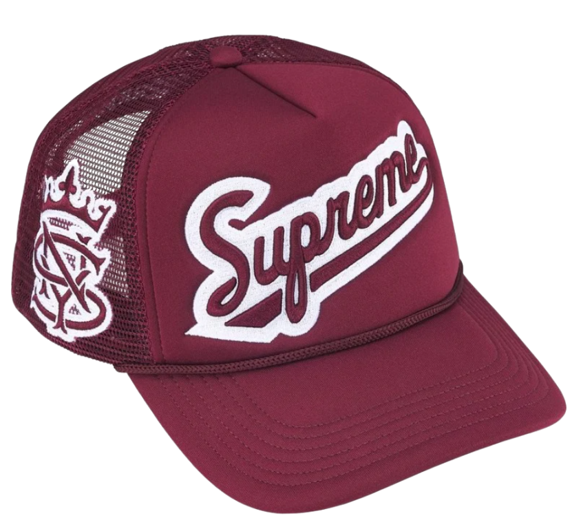 Boné Supreme SS26 "University" Vinho