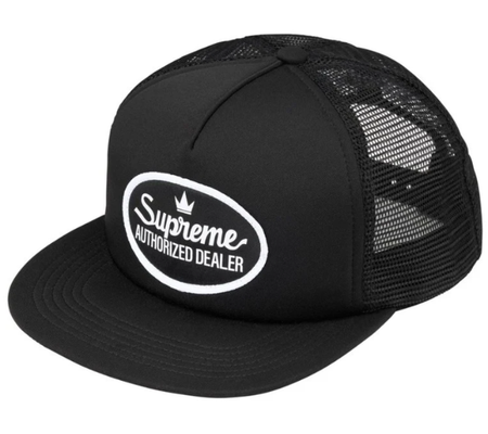 Boné Supreme FW26 "Authorized Mesh Back 5-Panel Black" Preto