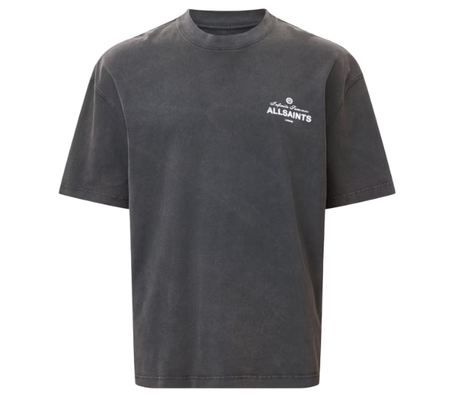 Camiseta AllSaints "Soleil Short Sleeve T-Shirt Washed Black" Preto