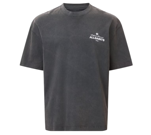 Camiseta AllSaints "Soleil Short Sleeve T-Shirt Washed Black" Preto