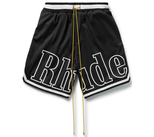 Shorts Rhude "Court Logo Mesh" Preto