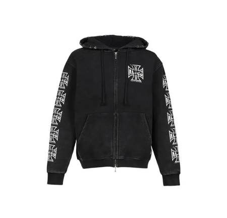 Moletom Alice Hollywood "Moto Zip Up" Preto