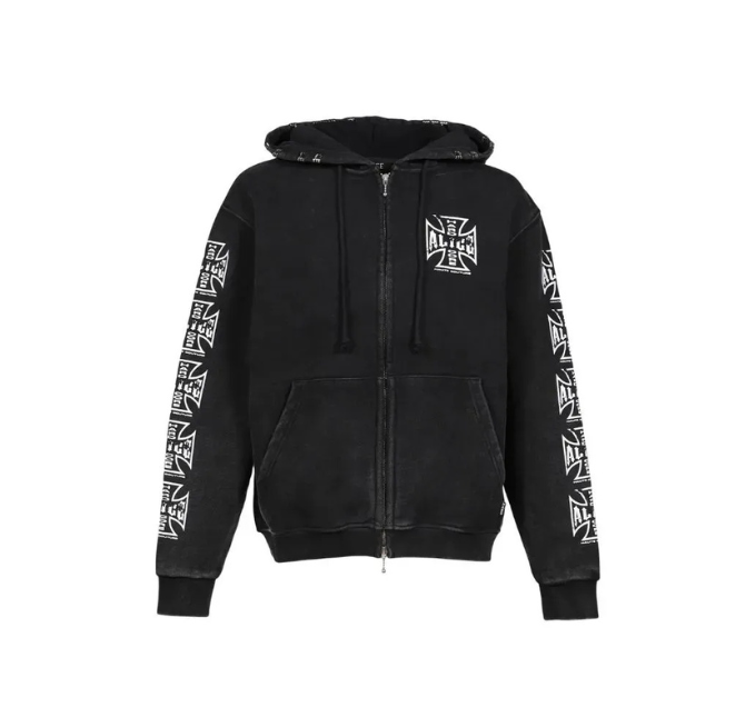 Moletom Alice Hollywood "Moto Zip Up" Preto