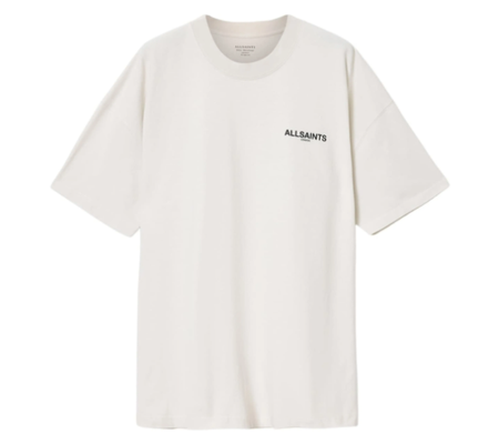 Camiseta AllSaints "Saints Hallis Oversized Graphic T-Shirt Dusk White" Branco