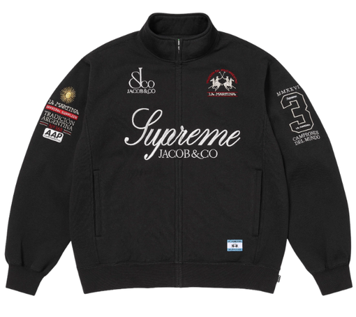 Moletom Supreme x La Martina x Jacob & Co "Zip Up" Preto