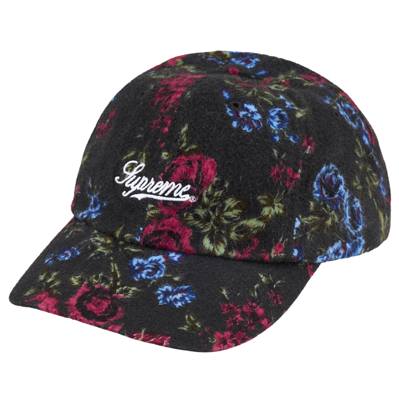 Boné Supreme SS26 "Floral Flanel 6-Panel" Preto