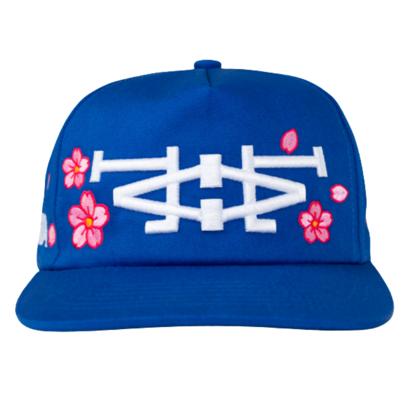 Boné Oma Design "LA LA Cherry Blossom" Azul