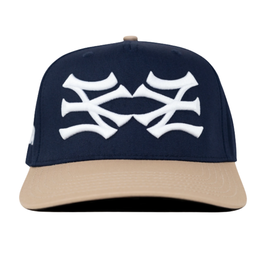Boné Oma Design "NY NY Curved Brim" Azul/Bege