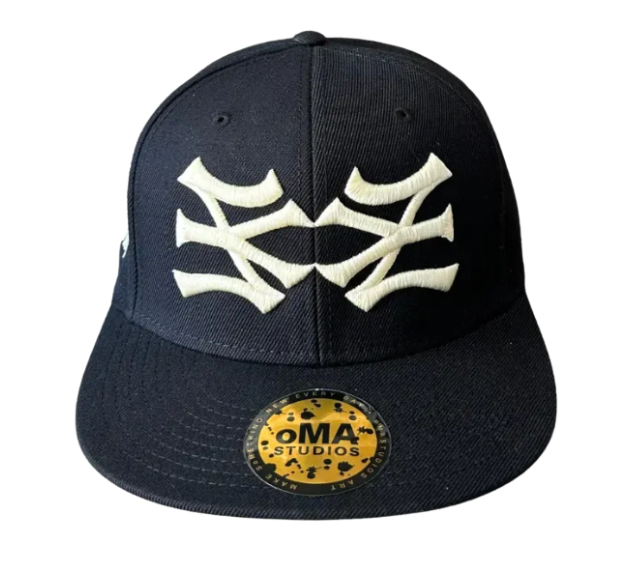Boné Oma Design "NY NY Hat 6 Panel Black/Cream" Preto