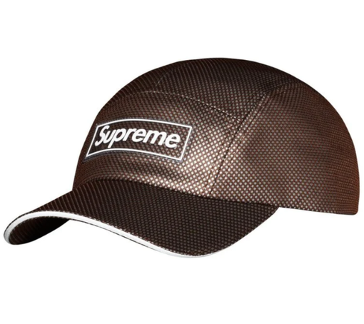 Boné Supreme FW26 "Metallic Mesh" Marrom
