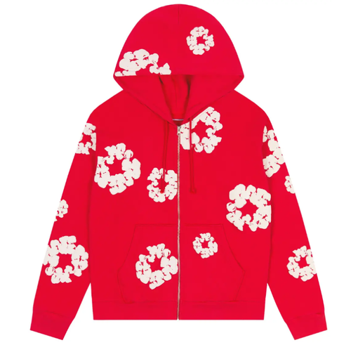 Moletom Denim Tears "Cotton Wreath Zip Hoodie" Vermelho