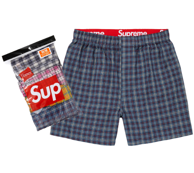 Cueca Supreme FW26 x Hanes "Plaid Boxers (4 Pack)" Multicolor