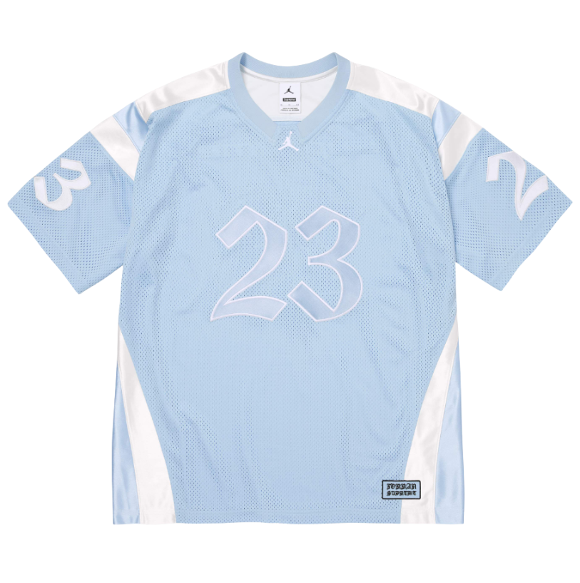 Jersey Supreme x Air Jordan "Warm Up" Azul Claro