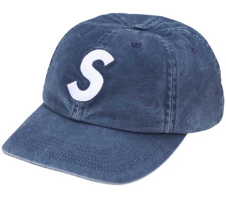 Boné Supreme FW26 "Washed Canvas S Logo 6-Panel" Azul