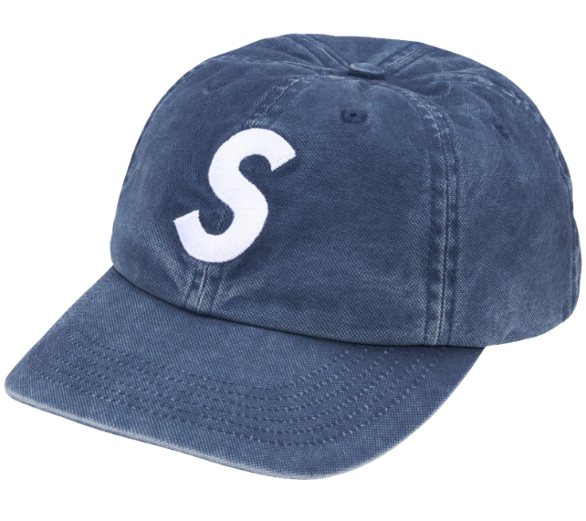 Boné Supreme FW26 "Washed Canvas S Logo 6-Panel" Azul
