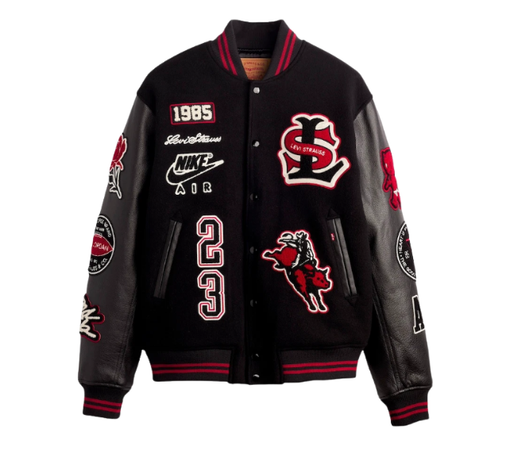 Jaqueta Levi's x Air Jordan "Varsity Black" Preto