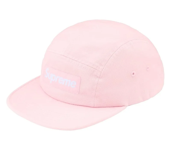 Boné Supreme FW26 "Washed Chino Twill" Rosa