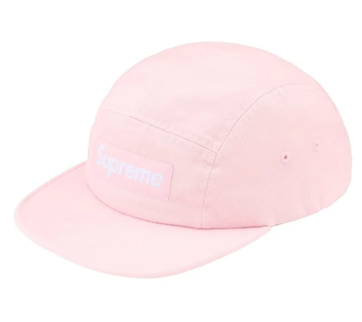 Boné Supreme FW26 "Washed Chino Twill" Rosa