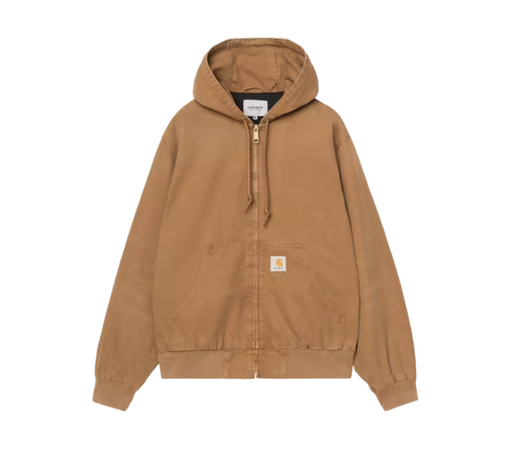 Jaqueta Carhartt "OG Active Jacket Dusty Hamilton Brown Stone Canvas" Marrom