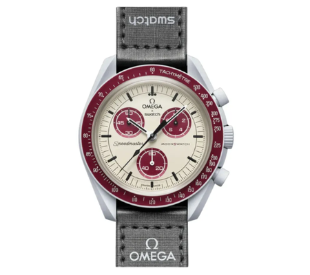 Relógio Swatch x Omega Bioceramic Moonswatch "Mission To Pluto" Cinza