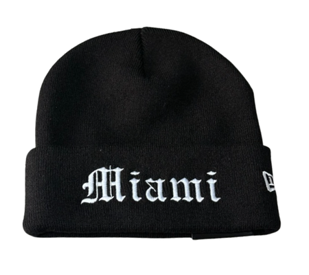Touca Supreme FW26 x New Era "Shop Beani Miami" Preto