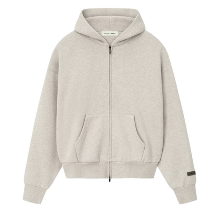 Moletom Fear Of God Essentials "Classic Fleece Zip Up Heather Stone" Bege