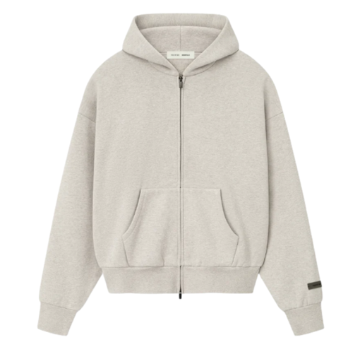 Moletom Fear Of God Essentials "Classic Fleece Zip Up Heather Stone" Bege