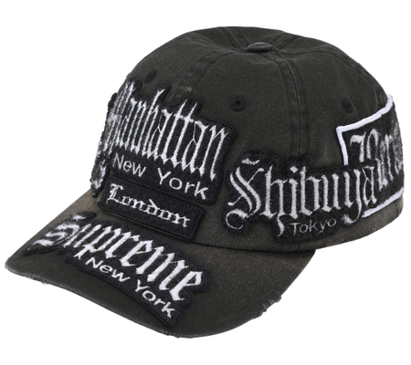 Boné Supreme SS26 "City Patches" Preto