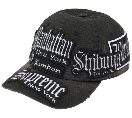 Boné Supreme SS26 "City Patches" Preto