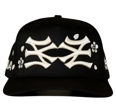 Boné Oma Design "NY NY Cherry Blossom" Preto/Creme