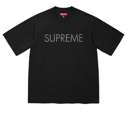 Camiseta Supreme FW26 "Hearts Studded S/S Top Black" Preto