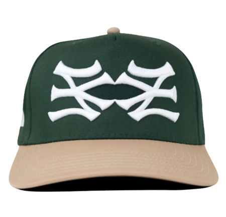 Boné Oma Design "NY NY Curved Brim" Verde/Bege