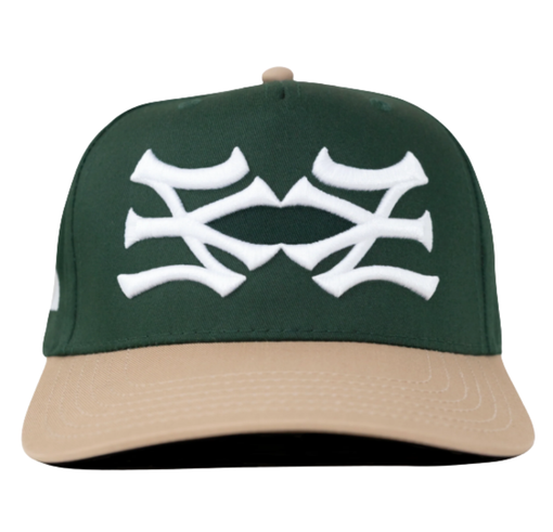 Boné Oma Design "NY NY Curved Brim" Verde/Bege