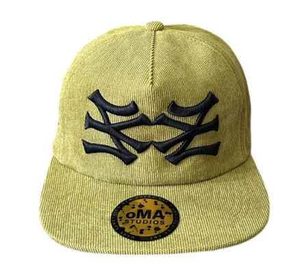 Boné Oma Design "NY NY Corduroy" Verde/Preto