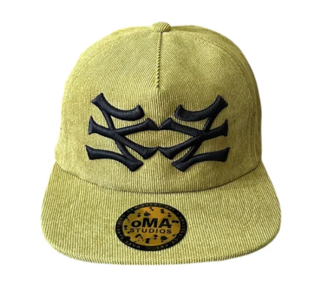 Boné Oma Design "NY NY Corduroy" Verde/Preto