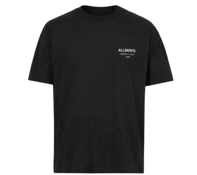 Camiseta AllSaints "Underground Oversized Crew Neck" Preto
