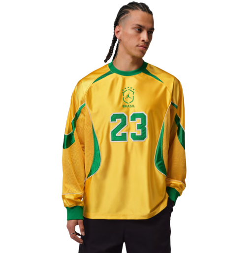 Camiseta Air Jordan "Manga Longa Brasil Goleiro" Amarelo