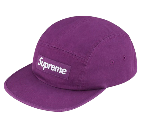 Boné Supreme SS26 "Washed Chino Twill" Roxo