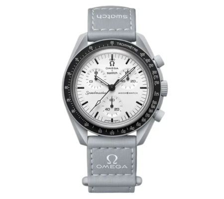 Relógio Swatch x Omega Bioceramic Moonswatch "1965" Cinza