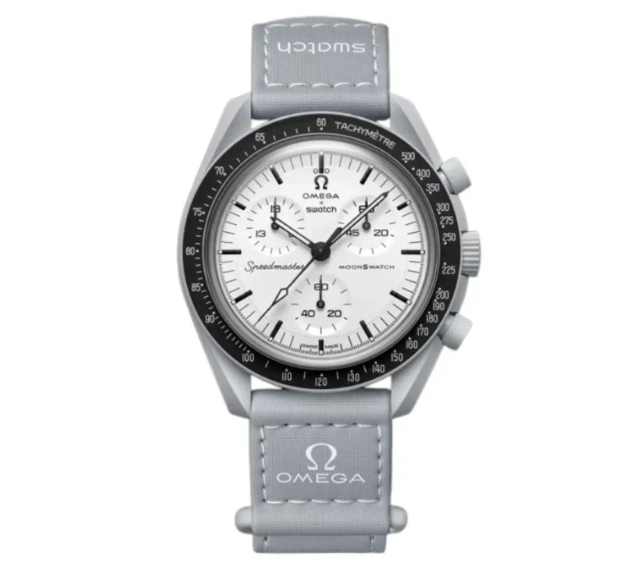 Relógio Swatch x Omega Bioceramic Moonswatch "1965" Cinza
