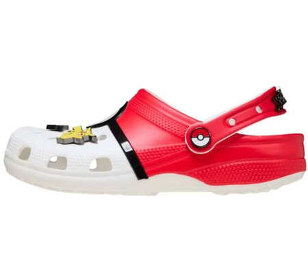 Chinelo Crocs x Pokémon "Poke Ball Classic Clog White Red" Vermelho